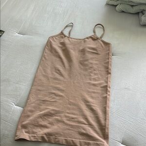 Tan Scoop Neck Sleeveless Tank Top